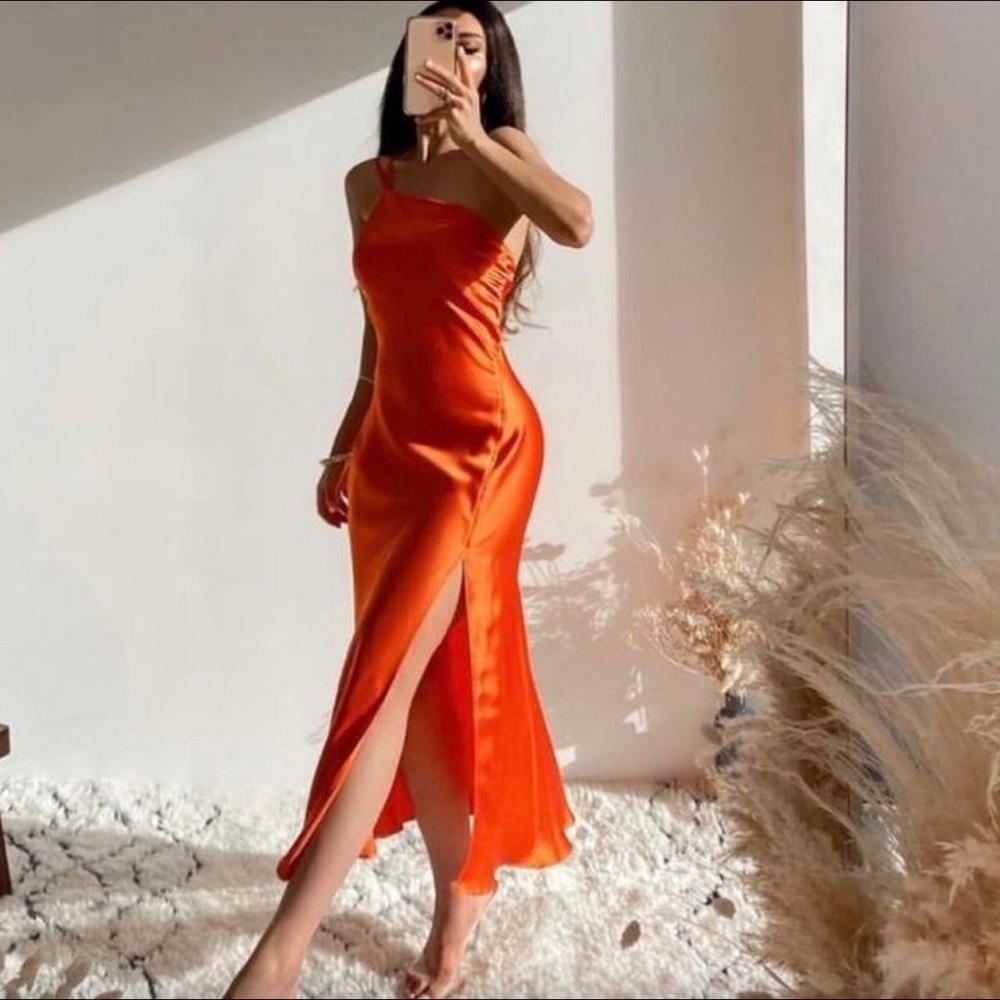 Orange Zara Asymmetrical Dress